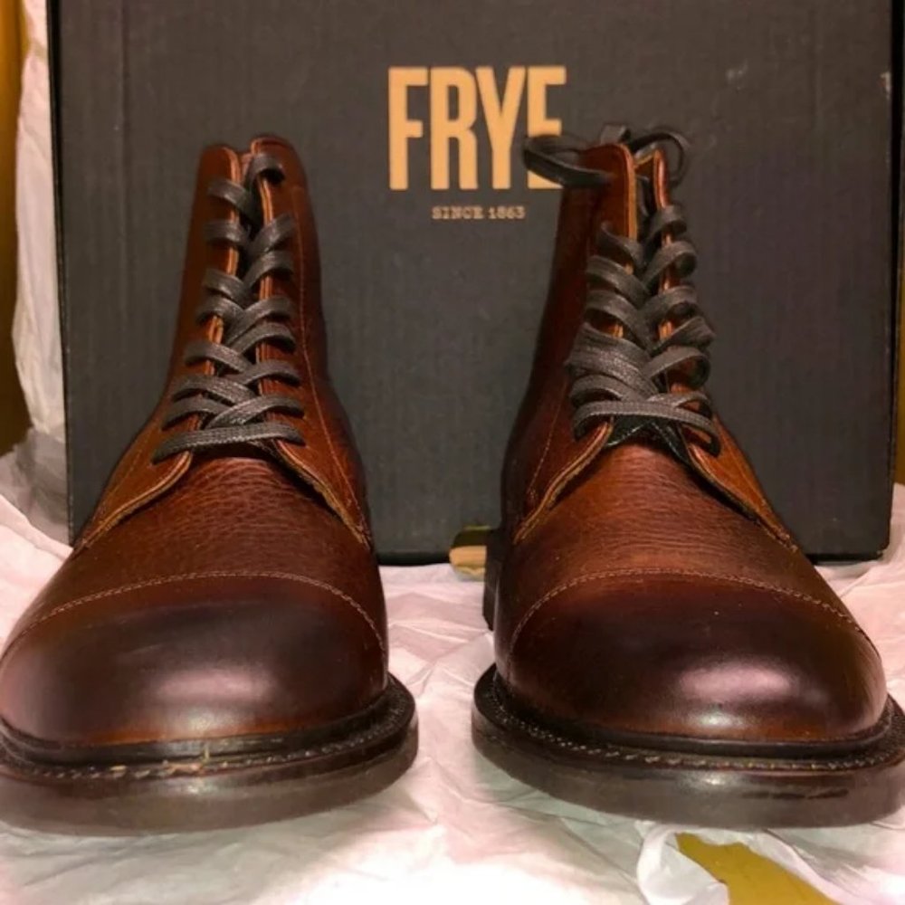 Brand New Mens Frye Seth Cap Toe Lace-Up ankle boot Brown size 9